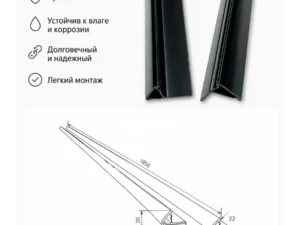 Бордюр пластиковый для ванн/поддонов, цвет черный